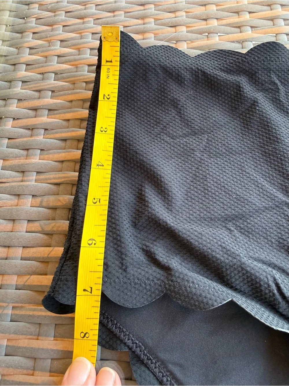 J.Crew Scallop Piqué High Waist Bikini Set Black Textured Medium NWT